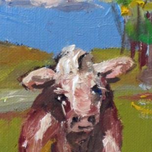 Art: Irish Cow Aceo by Artist Delilah Smith