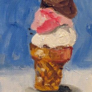 Art: Ice Cream Cone Aceo-sold by Artist Delilah Smith
