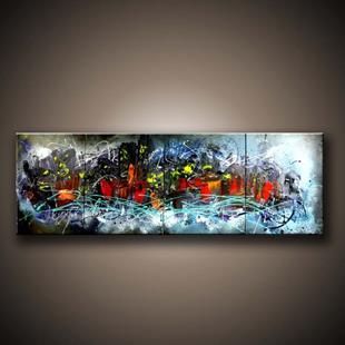 Art: abstract cityscape painting by Artist URARTSTUDIO