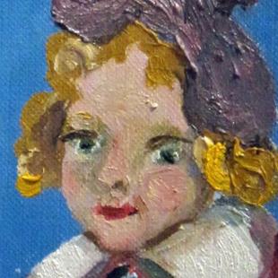 Art: Girl with the hat Aceo by Artist Delilah Smith