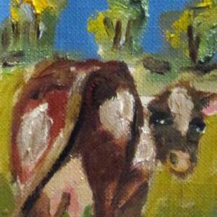 Art: Cow Looking at You by Artist Delilah Smith