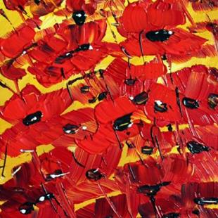Art: RED SPRING FLOWERS by Artist LUIZA VIZOLI