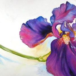 Art: Freshly Picked Purple Iris by Artist Marcia Baldwin