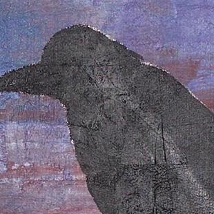 Art: Raven Amid Bare Branches SOLD by Artist Nancy Denommee   