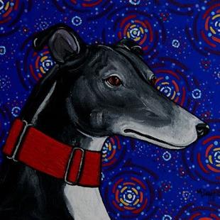 Art: Starry Greyhound Dog by Artist Melinda Dalke