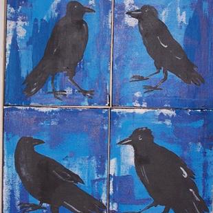 Art: Ravens in Blue Rhapsody SOLD by Artist Nancy Denommee   