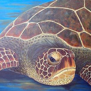 Art: green sea turtle - sold by Artist Ulrike 'Ricky' Martin