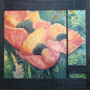 Art: Encaustic Poppies by Artist Ulrike 'Ricky' Martin