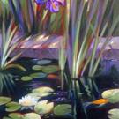 Art: Lily Pond, Irises and Goldfish by Artist Patricia  Lee Christensen