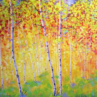 Art: Autumn Aspens by Artist Diane Funderburg Deam