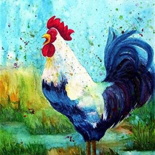 Art: Rooster - sold by Artist Ulrike 'Ricky' Martin