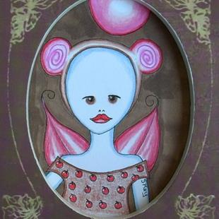 Art: Chocolate Cherry Mouse Fairy-Sold by Artist Sherry Key
