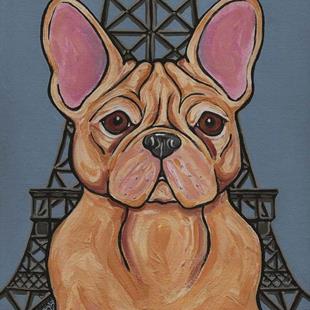 Art: Eiffel Tower Frenchie Dog by Artist Melinda Dalke