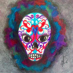 Art: Sugar Skull by Artist christi lynn schwartzkopf