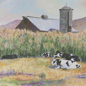 Art: Cows In The Corn by Artist Carol Thompson