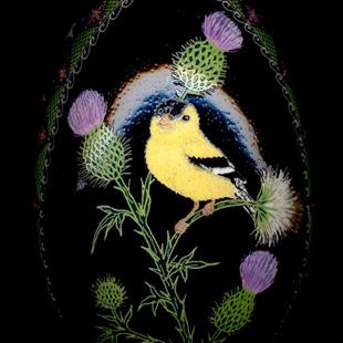 Art: Gold Finch Thistle by Artist So Jeo LeBlond