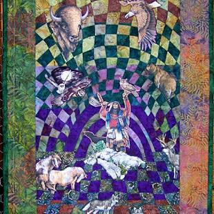 Art: Natives of the Land Quilt.JPG by Artist Karin Elizabeth Weiss