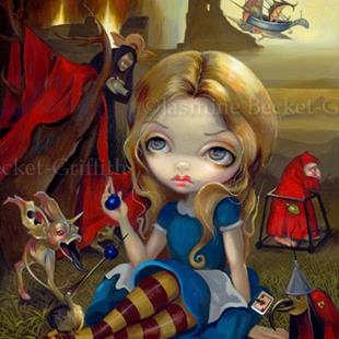 Art: Alice and the Bosch Monsters Original Painting by Artist Jasmine Ann Becket-Griffith