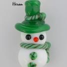 Art: Snowman in a Green Hat by Artist Stephanie M. Daigle