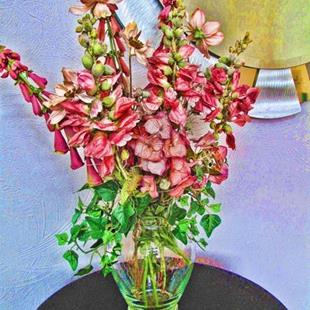 Art: Floral with Vase by Artist Carolyn Schiffhouer