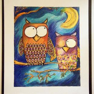 Art: Owl Friends by Artist Chris Jeanguenat