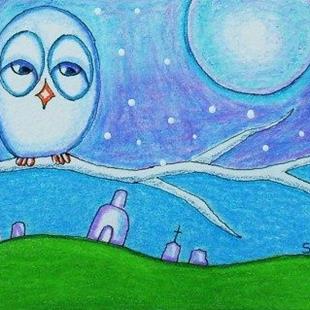 Art: Snow Owl-Sold by Artist Sherry Key