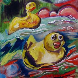 Art: Rubber Ducks and Tub Colors by Artist Caroline Lassovszky Baker