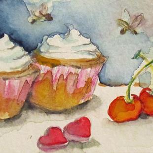 Art: Valentine Treats Aceo by Artist Delilah Smith