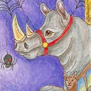Art: Wild Rhino-Halloween Carousel #4 by Artist Kim Loberg