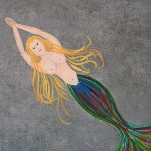 Art: Mermaid On Tile by Artist Sherry Key