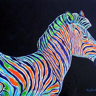 Art: Abstract Zebra ( sold ) by Artist Ulrike 'Ricky' Martin