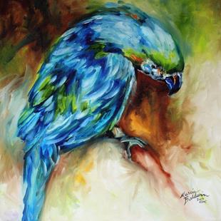 Art: AZURE BLUE PARROT ABSTRACT by Artist Marcia Baldwin
