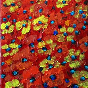 Art: RED YELLOW FLOWERS FIELD by Artist LUIZA VIZOLI