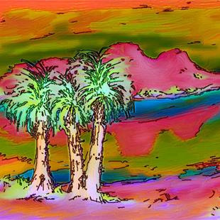 Art: Digital Desert Palms by Artist Diane Funderburg Deam