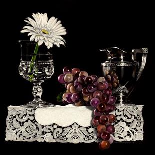 Art: Gerbera and Grapes by Artist Sandra Willard