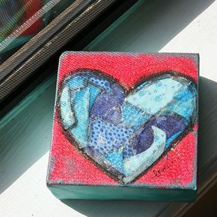 Art: Fabric Mosaic Heart 1 by Artist Aimee Marie Wheaton