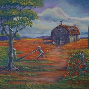 Art:  Old Barn With Tree by Kilpatrick by Artist Virginia Kilpatrick