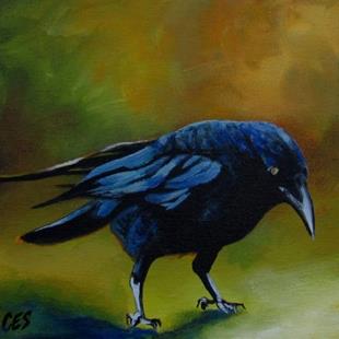 Art: Young Crow by Artist Christine E. S. Code ~CES~