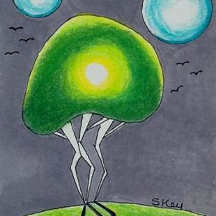 Art: One Tree, Two Moons-Sold by Artist Sherry Key