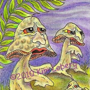 Art: March of the Zombie Mushrooms - SOLD by Artist Kim Loberg