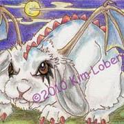 Art: Goth Demon Bunny SOLD by Artist Kim Loberg