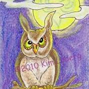 Art: Out on a Limb - Owl Moon - SOLD by Artist Kim Loberg