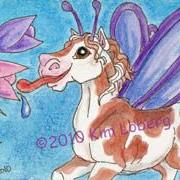 Art: Retro Paint Horse Fly - SOLD by Artist Kim Loberg