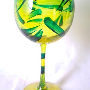 Art: Lemon Lime Red Wine Glass #5 by Artist Rebecca M Ronesi-Gutierrez