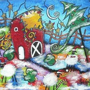 Art: A Barnyard Christmas by Artist Juli Cady Ryan
