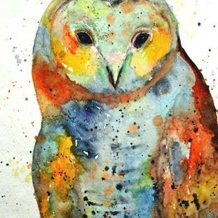 Art: Owl Portrait ( sold ) by Artist Ulrike 'Ricky' Martin