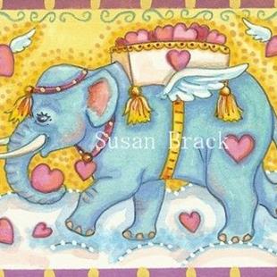 Art: CUPIDS BLUE ELEPHANT by Artist Susan Brack