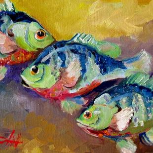 Art: Three Fish by Artist Delilah Smith