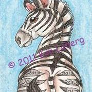 Art: 2012 Zebra - SOLD by Artist Kim Loberg