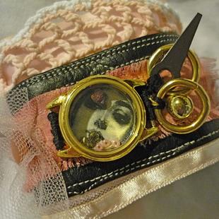 Art: Pink and Lovely Cuff - SOLD by Artist Vicky Helms